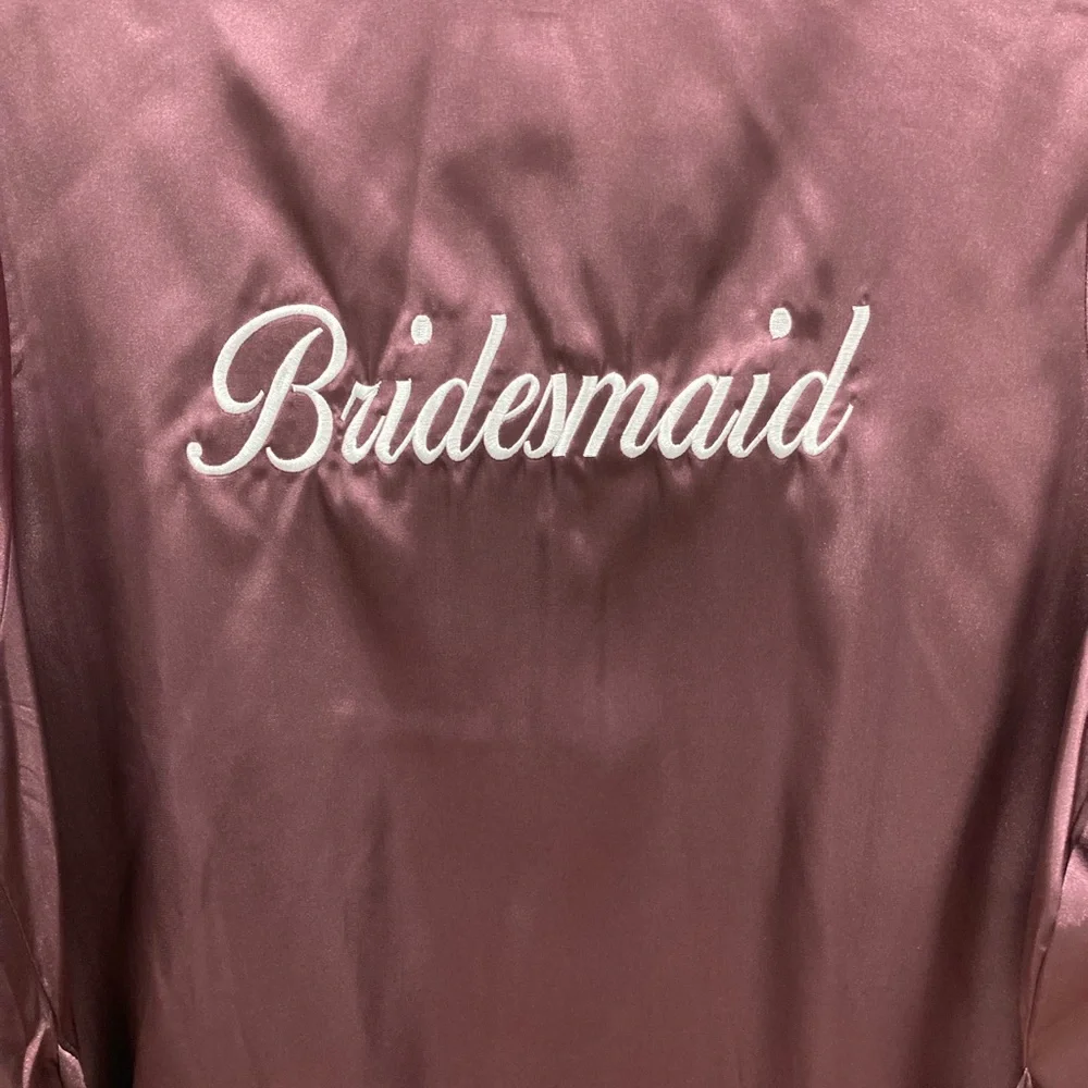 David’s Bridal Bridesmaid Satin Wine Robe